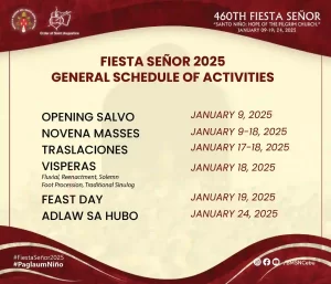 Sinulog 2025 Fiesta Senor 2025 General Schedule of Activities